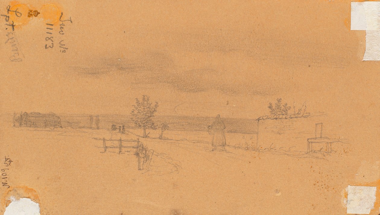 Landschaft mit gehender Figur av Wilhelm Bendz
