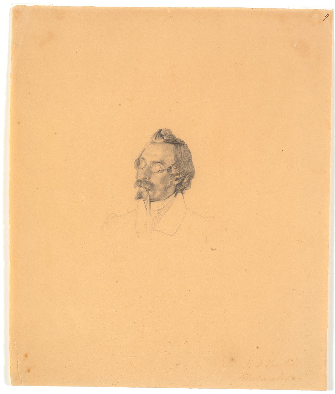 Porträt des Glasmalers Friedrich Vörtel av Wilhelm Bendz