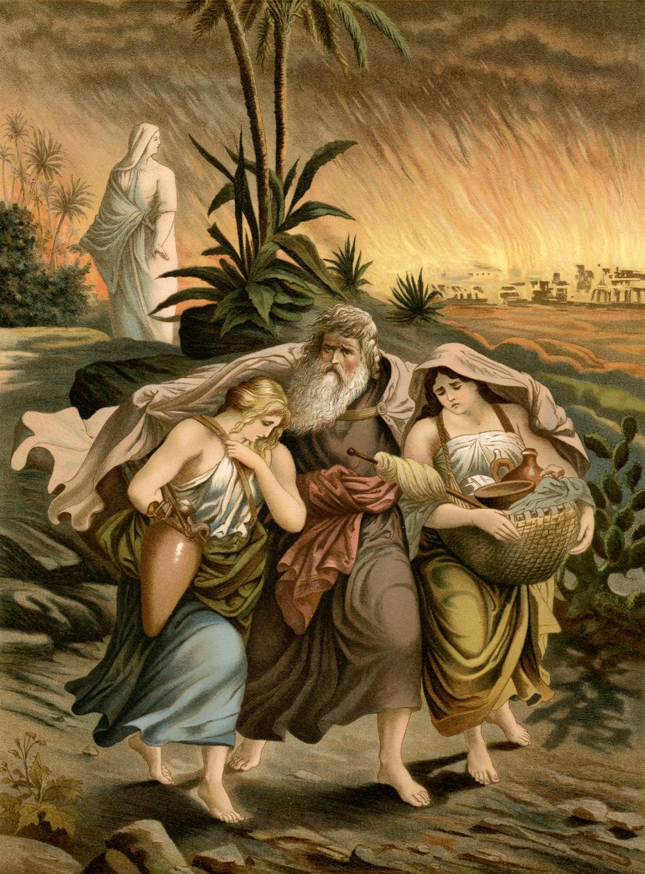 Lot flyr från Sodoma (färg litho) av Wilhelm Ebbinghaus