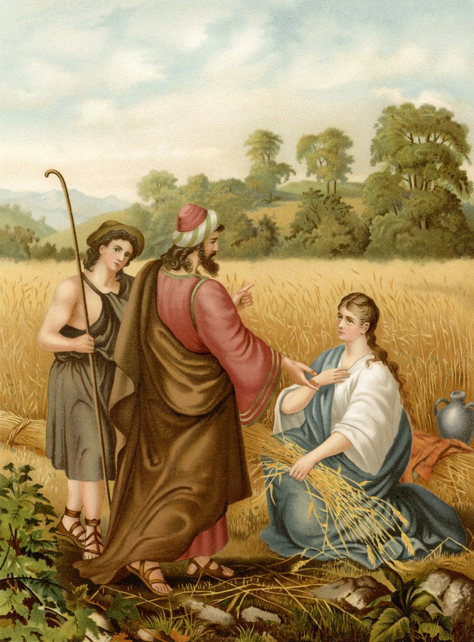 Rut på Boas fält (färg litho) av Wilhelm Ebbinghaus