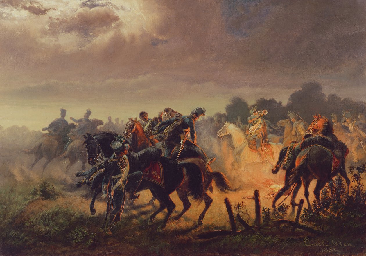 Night Alert, Husars utpost i den italienska kampanjen 1848-49, 1862 av Wilhelm Emele