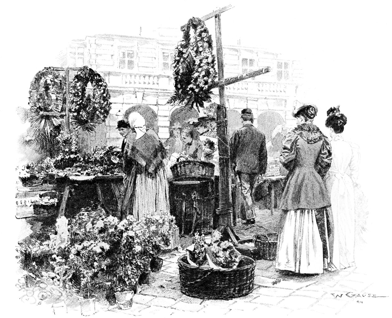 Blomstermarknaden, 1901. av Wilhelm Gause
