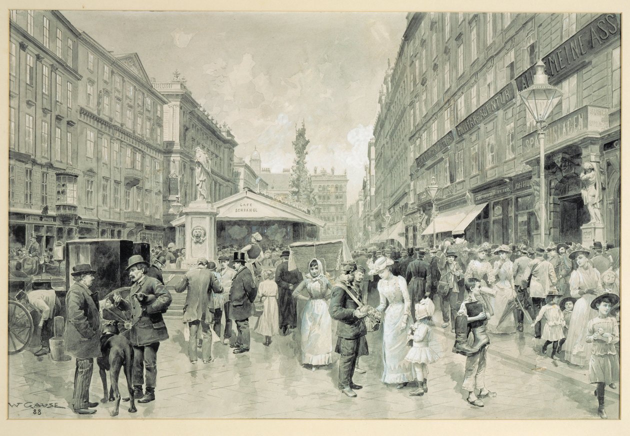 Graben, det centrala torget i centrala Wien ... av Wilhelm Gause