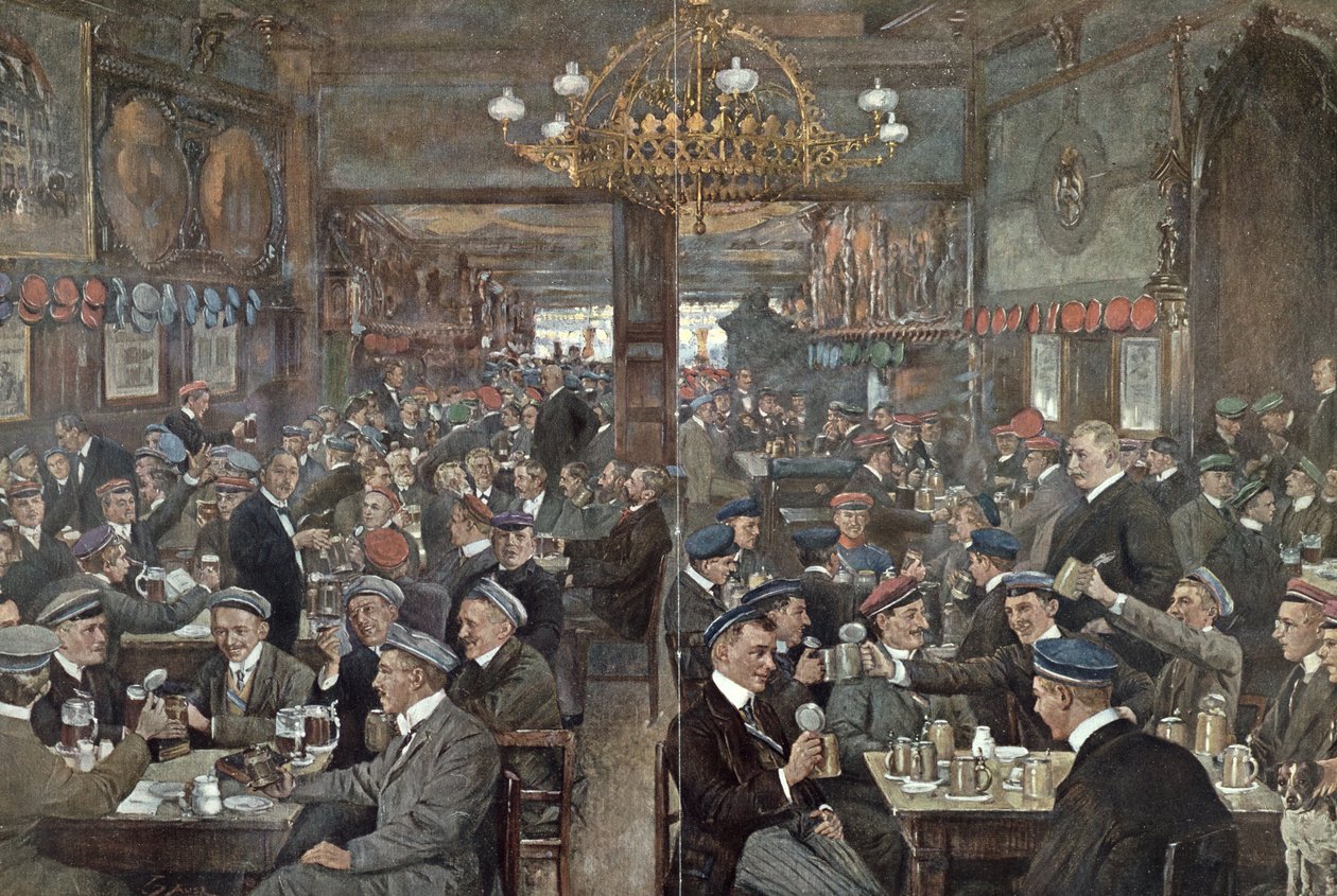 Studentbrasseriet på Thuringer Hof i Leipzig, ca 1900 av Wilhelm Gause