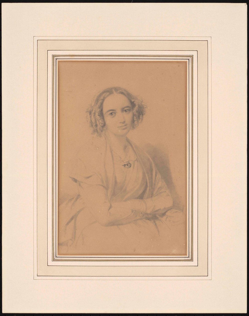 Porträtt av kompositören Fanny Hensel född Mendelssohn 1805-1847, 1847. av Wilhelm Hensel