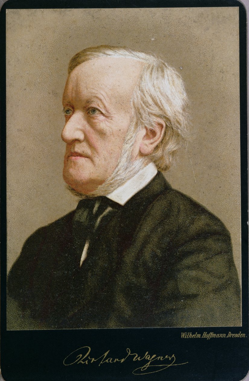 Porträtt av Richard Wagner (1813-83) (färgat foto) av Wilhelm Hoffmann