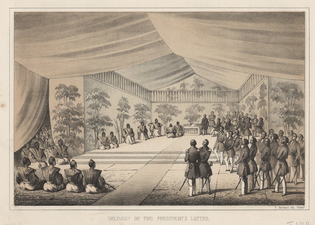 Överlämnande av presidentens brev, 1855 av Wilhelm Joseph Heine