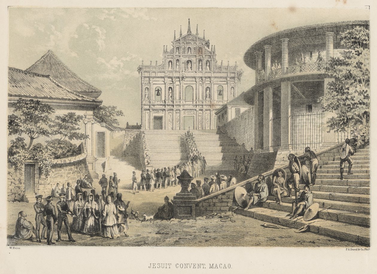 Jesuitklostret, Macao, 1855 av Wilhelm Joseph Heine