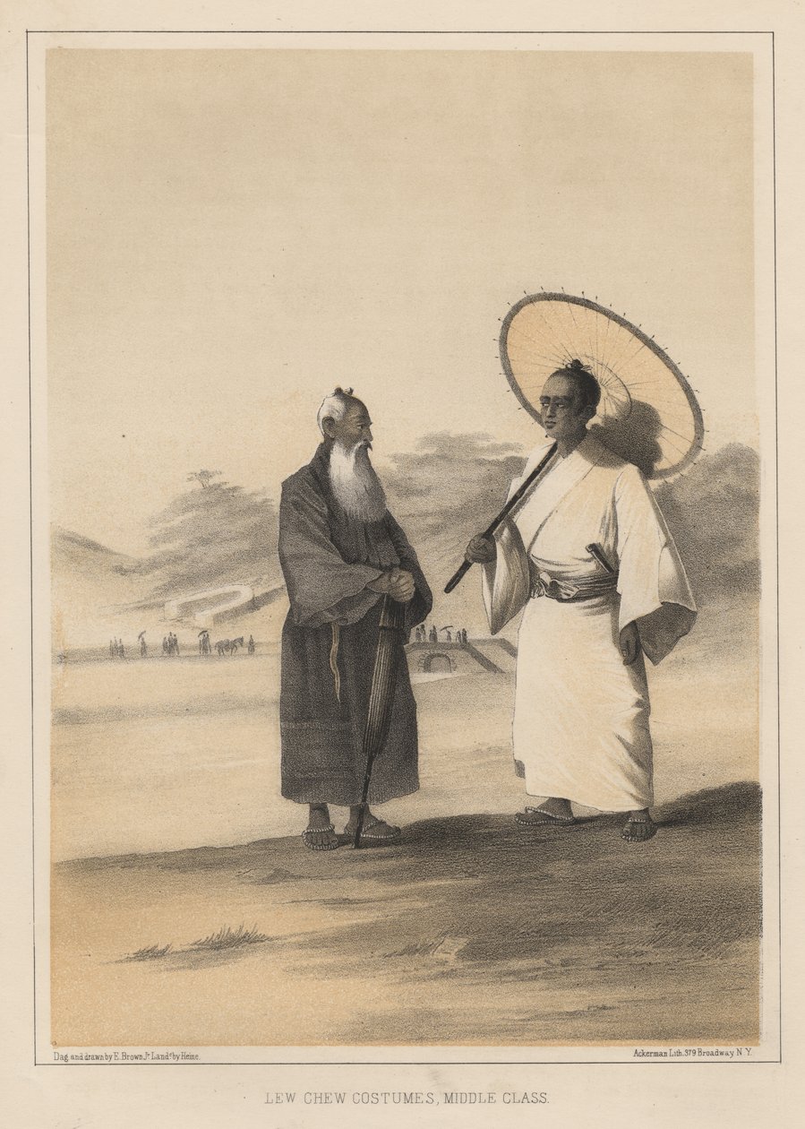 Lew Chew-kostymer, medelklass, 1855 av Wilhelm Joseph Heine
