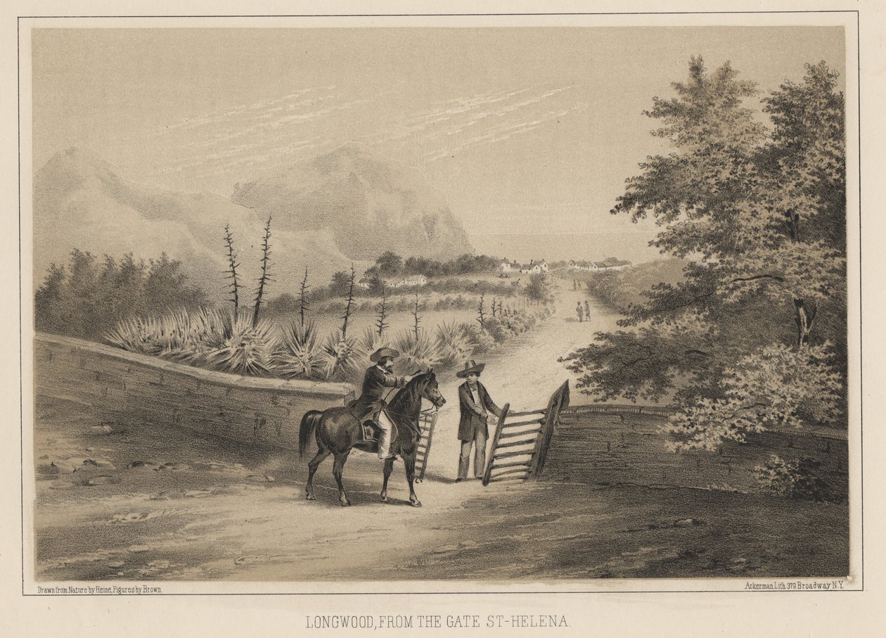 Longwood, Från porten, St. Helena, 1855 av Wilhelm Joseph Heine