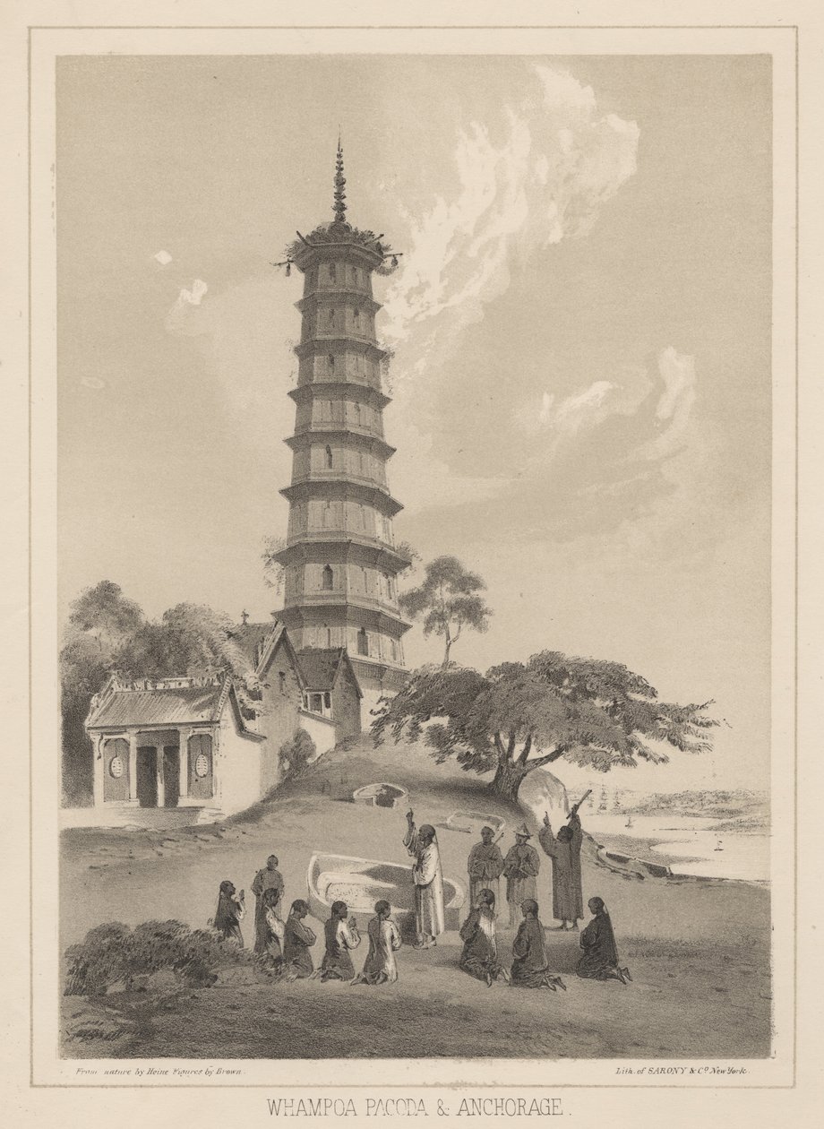 Whampoa Pagoda and Anchorage, 1855 av Wilhelm Joseph Heine