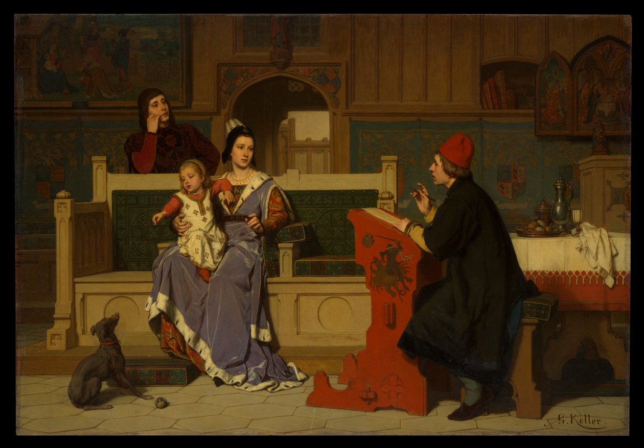 Hugo van der Goes målar porträttet av Maria av Burgund av Wilhelm Koller