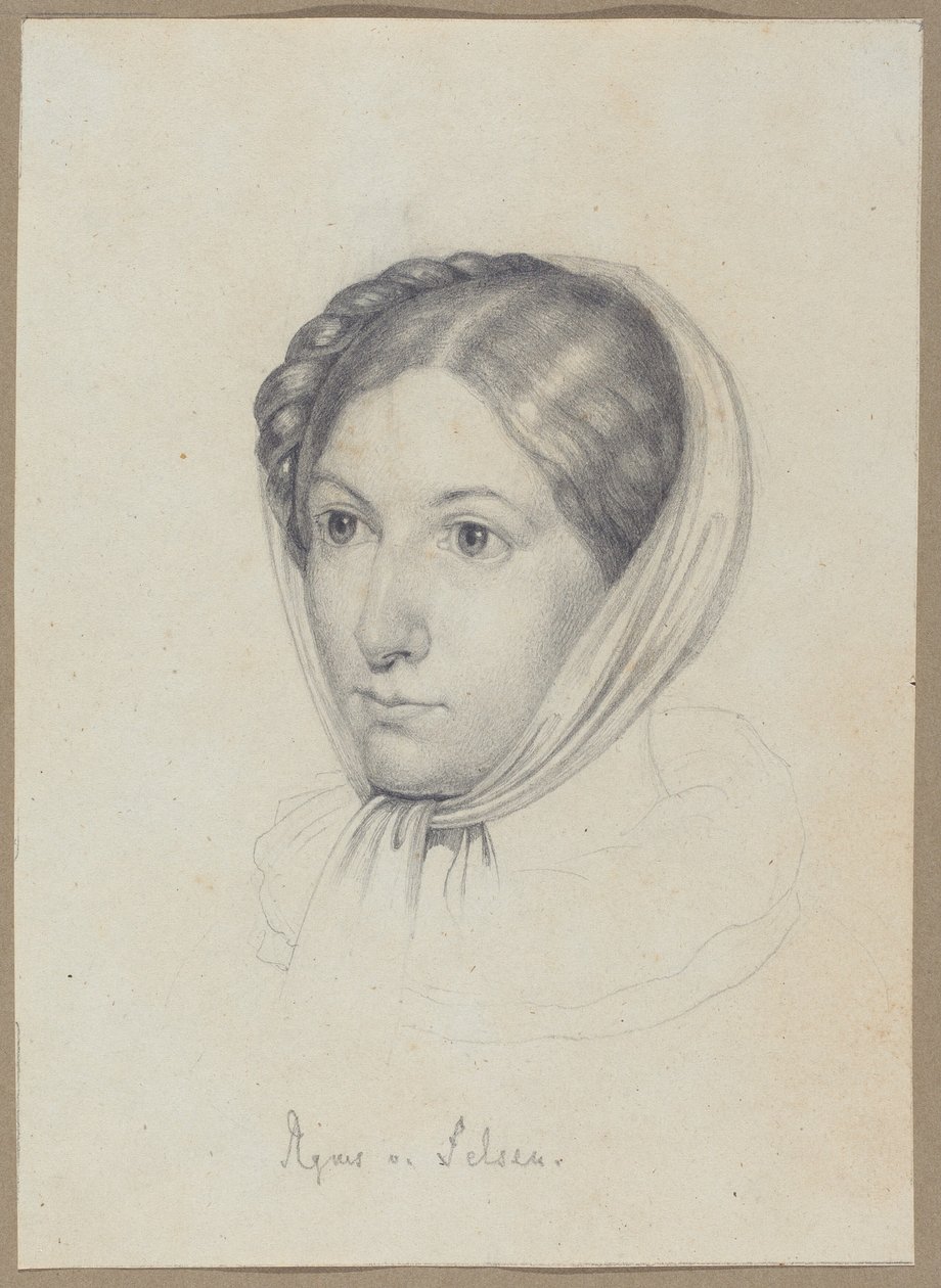 Agnes von Felsen, ca 1822 (grafit) av Wilhelm Kügelgen