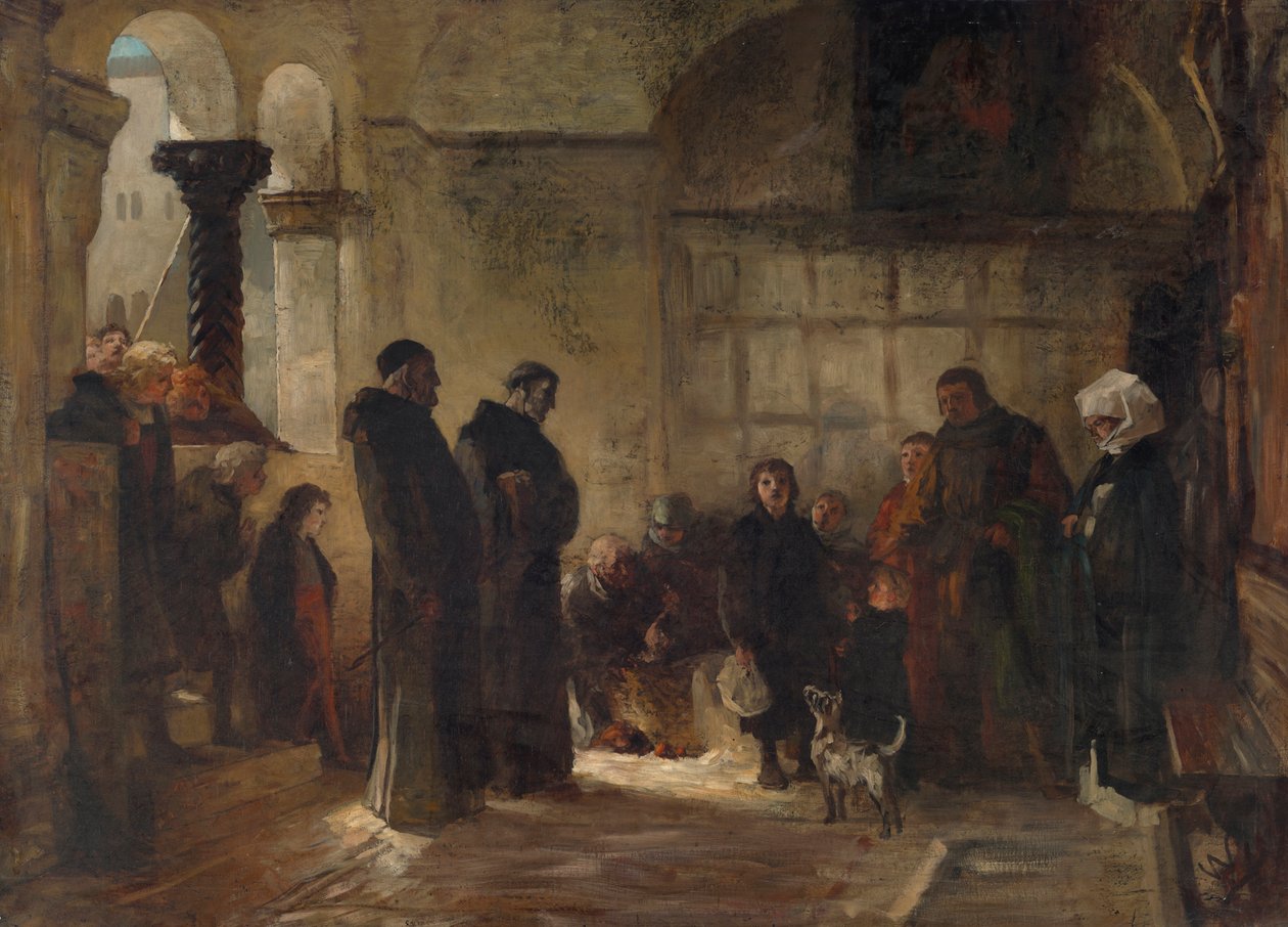 Luthers inträde i klosterskolan av Wilhelm Lindenschmit der Jüngere