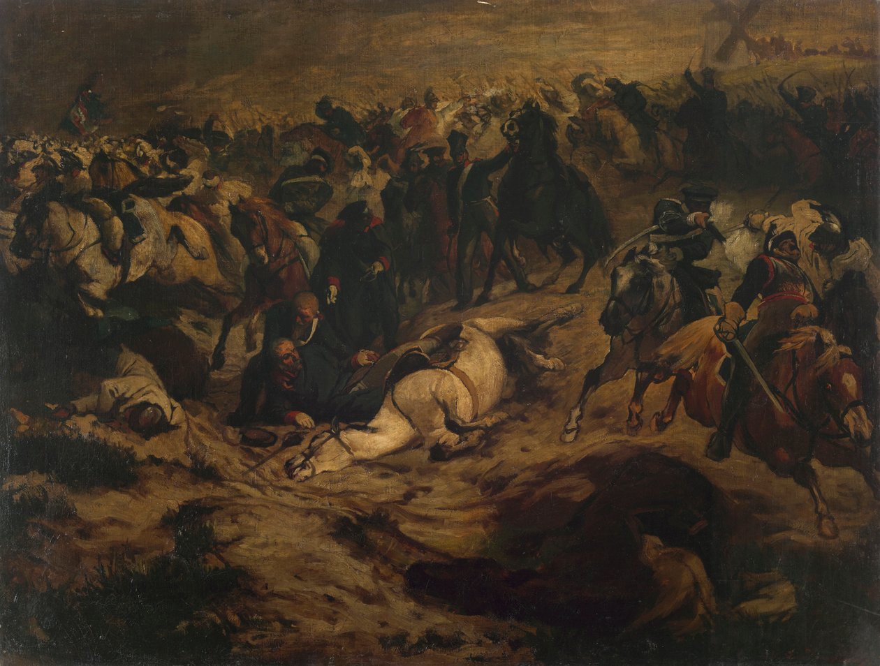 Blücher är sårad nära Ligny av Wilhelm Lindenschmit der Jüngere