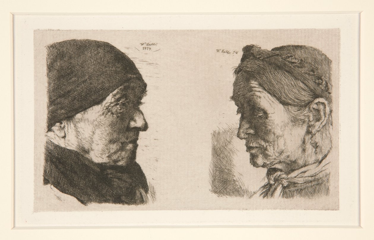 Untitled [studie av två huvuden] av Wilhelm Maria Hubertus Leibl