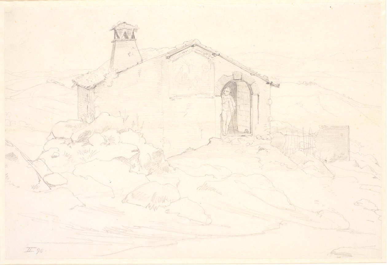 Bergslandskap med en stuga av Wilhelm Marstrand