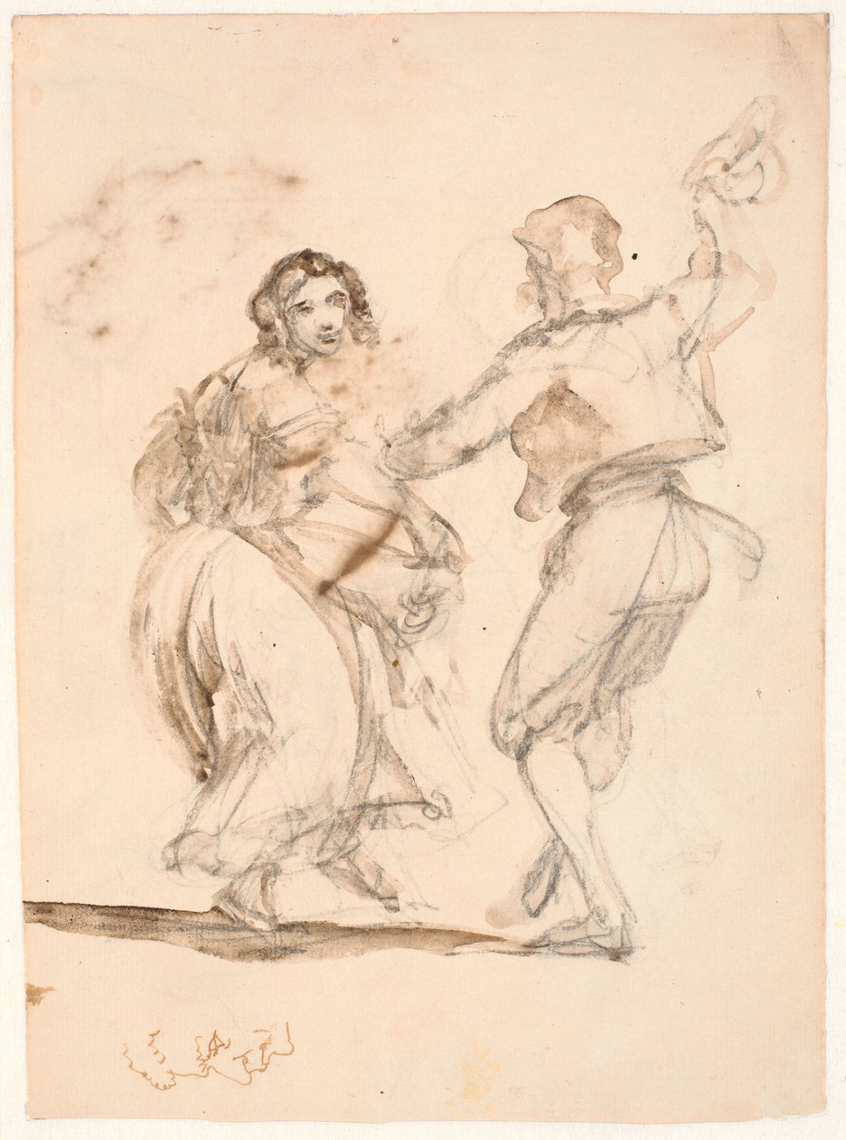 Dansande italienskt par av Wilhelm Marstrand