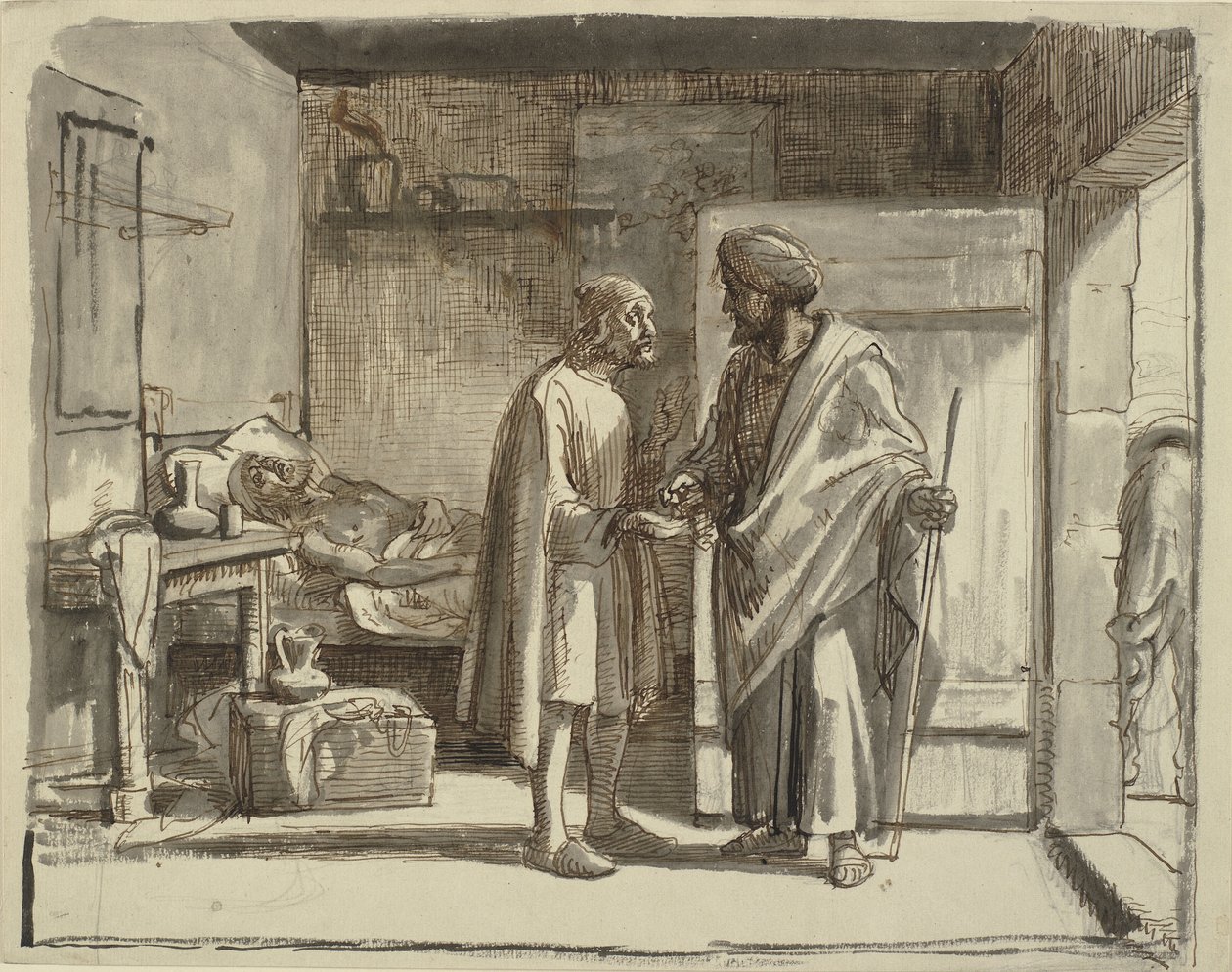 Den barmhärtige samariten betalar värden av Wilhelm Marstrand