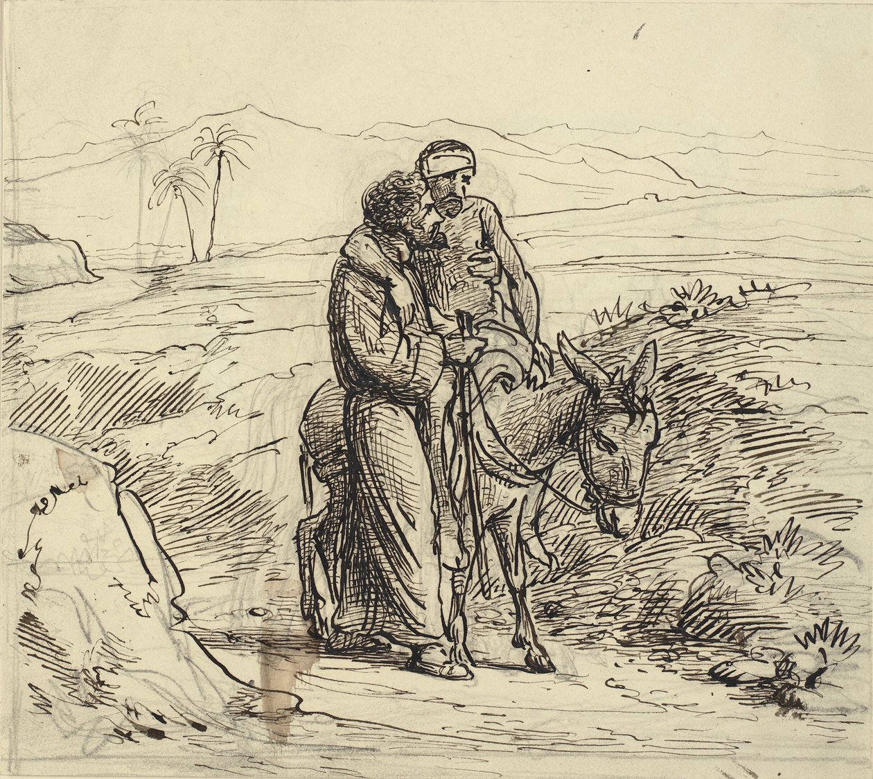 Den barmhärtige samariten följer med de sårade av Wilhelm Marstrand