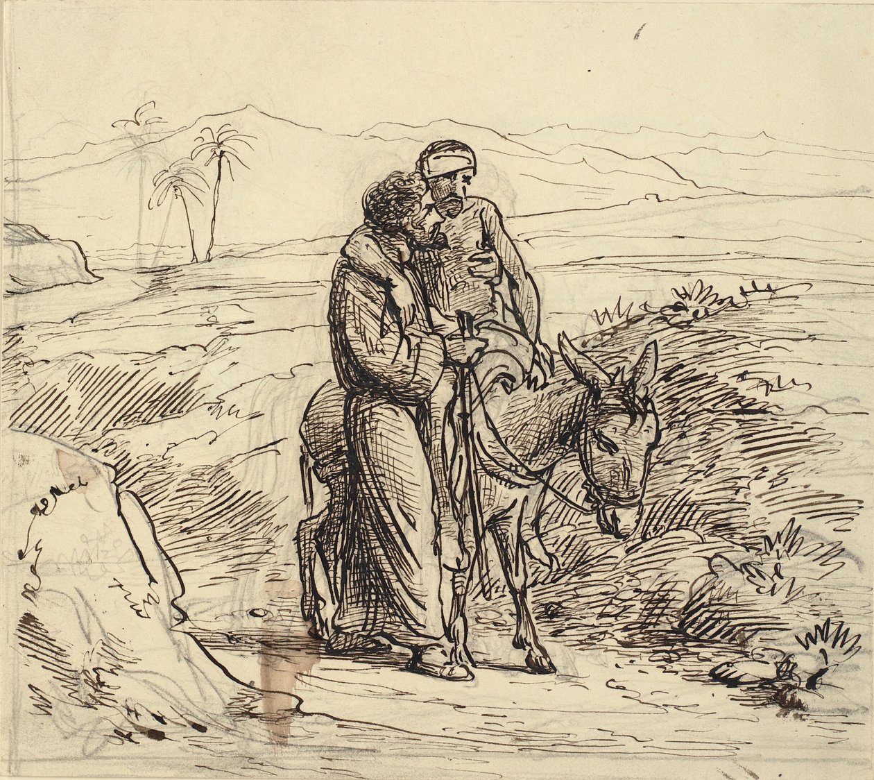 Den barmhärtige samariten följer med de sårade av Wilhelm Marstrand