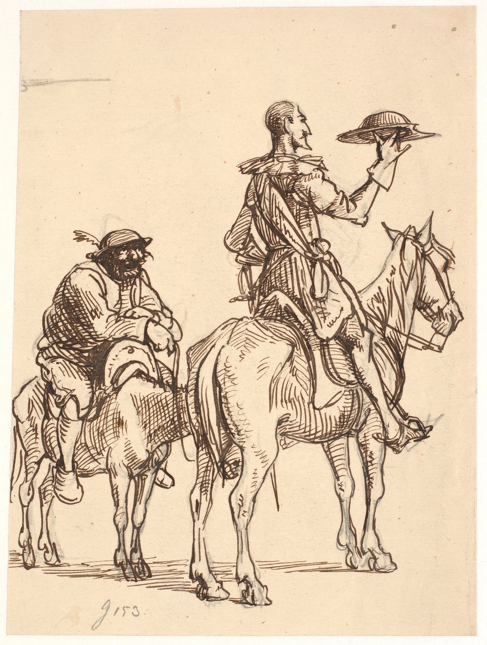 Don Quijote överväger sin hjälm av Wilhelm Marstrand
