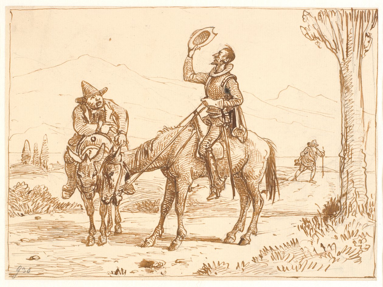 Don Quijote överväger sin hjälm av Wilhelm Marstrand