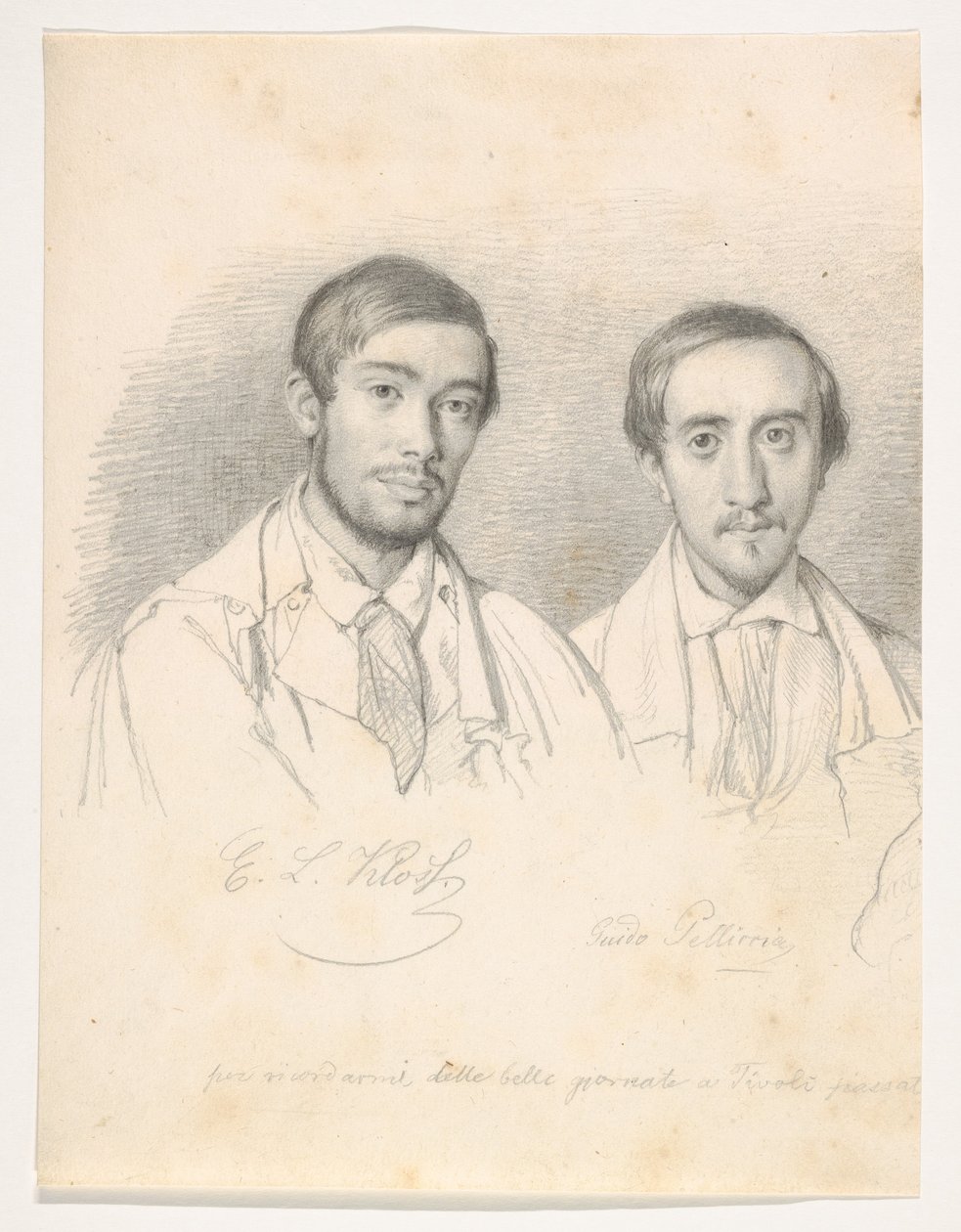 Dubbelporträtt av konstnärerna E. F. Kloss och G. Pellicia av Wilhelm Marstrand