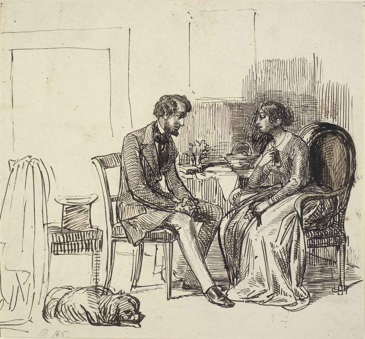 En gentleman på besök hos en yngre dam av Wilhelm Marstrand