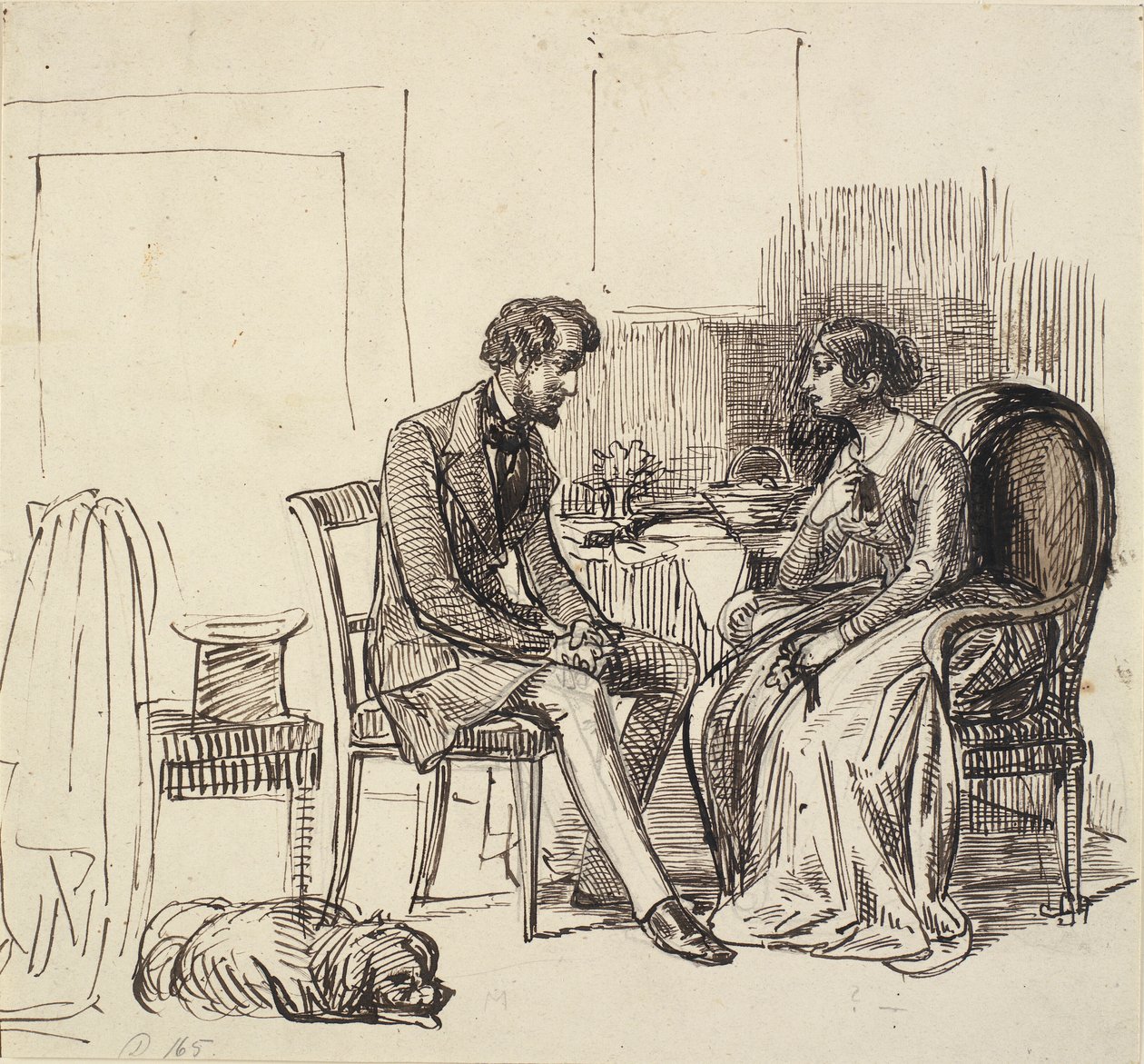 En gentleman på besök hos en yngre dam av Wilhelm Marstrand