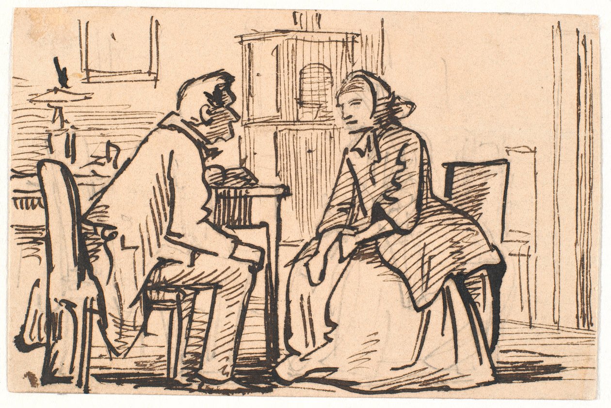 Änkans besök av Wilhelm Marstrand
