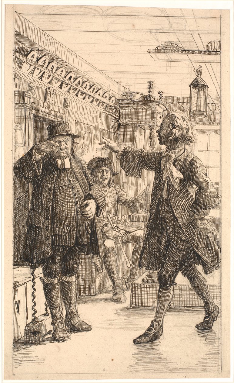 Erasmus Montanus bevisar att Per Degn är en tupp av Wilhelm Marstrand