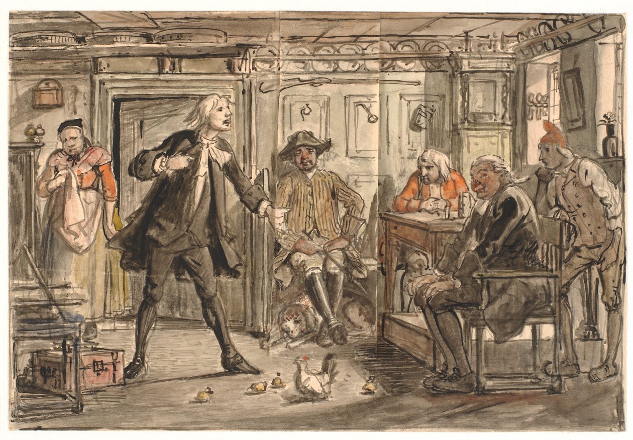 Erasmus Montanus debatterar med Per Degn av Wilhelm Marstrand