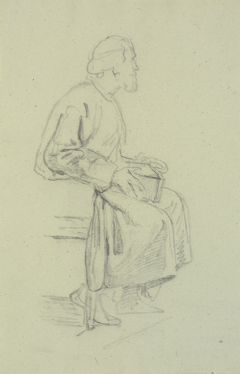 Figurstudier. Sitter gubbe av Wilhelm Marstrand