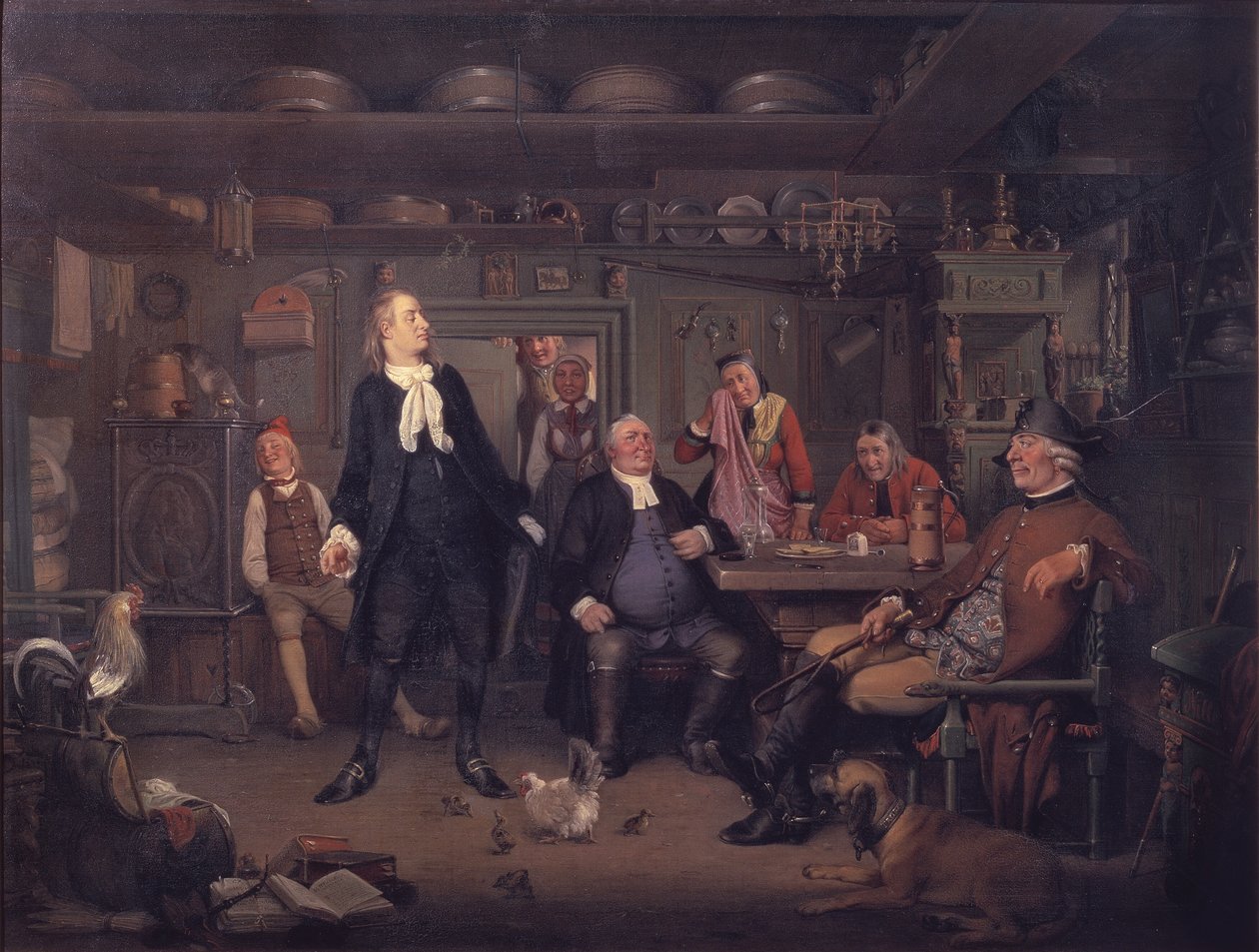 Ur Ludvig Holbergs "Erasmus Montanus", akt III, scen 3 av Wilhelm Marstrand