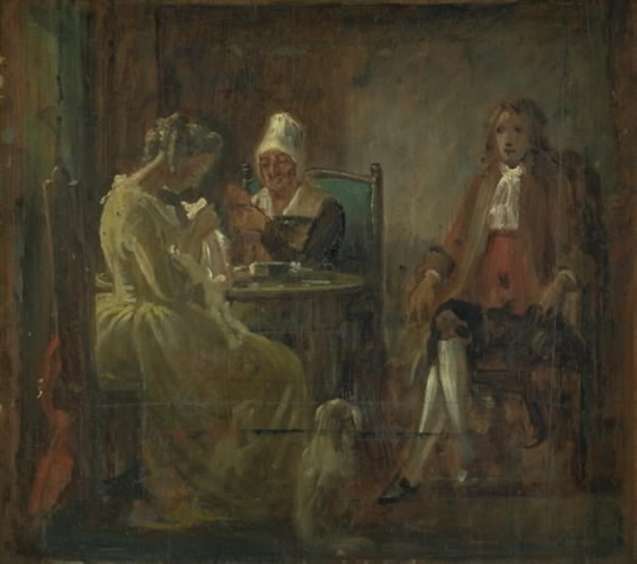Friarens besök. Kostymer från Holbergs tid av Wilhelm Marstrand