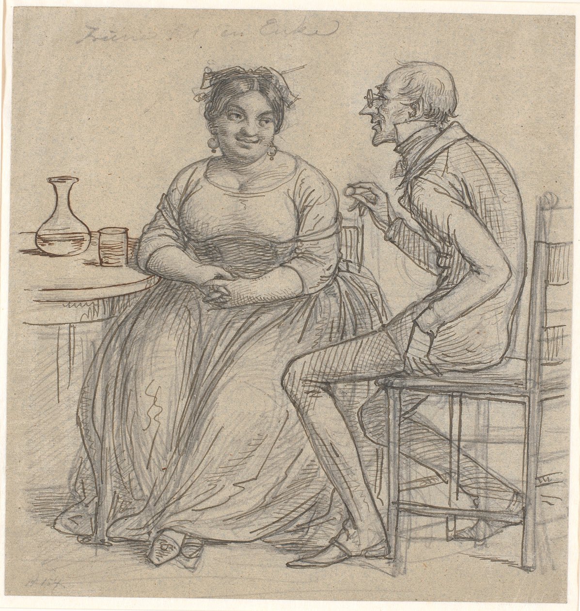 "Uppvakta en änka" av Wilhelm Marstrand
