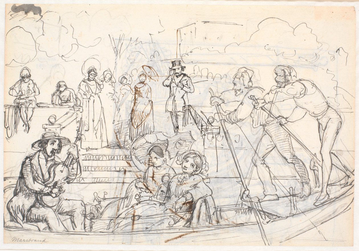 Gondolscen från Venedig av Wilhelm Marstrand