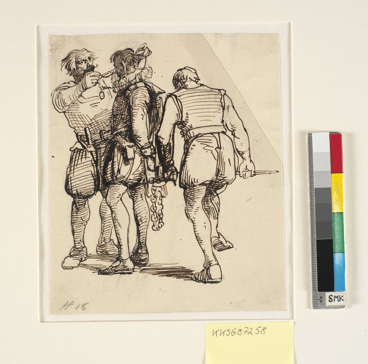 Gruppen med Rosenkrantz t.h. på ovanstående ritning (kksgb7257) av Wilhelm Marstrand