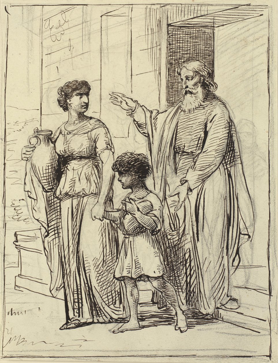 Hagar och Ismael lämnar Abraham av Wilhelm Marstrand