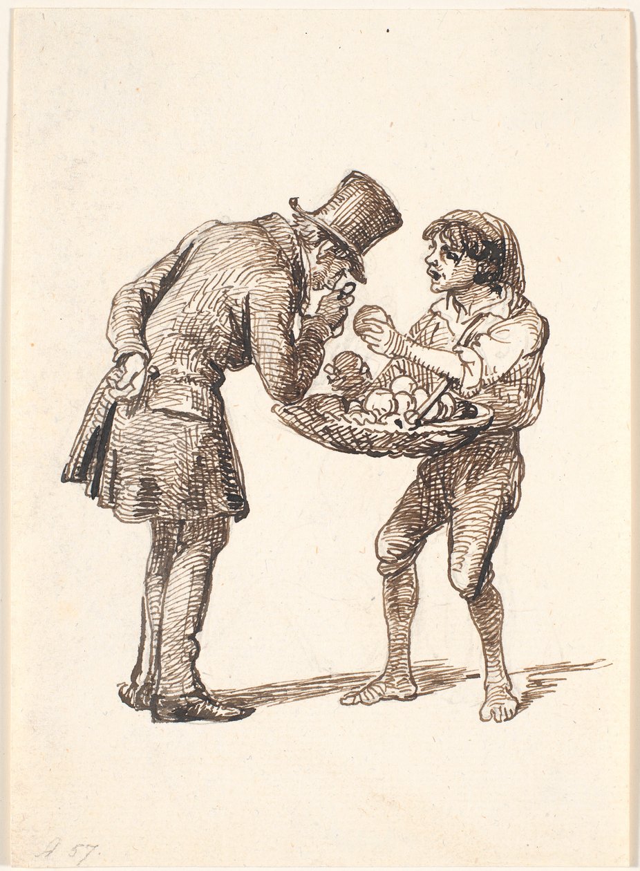 Italiensk apelsinsäljare och den kritiska kunden av Wilhelm Marstrand