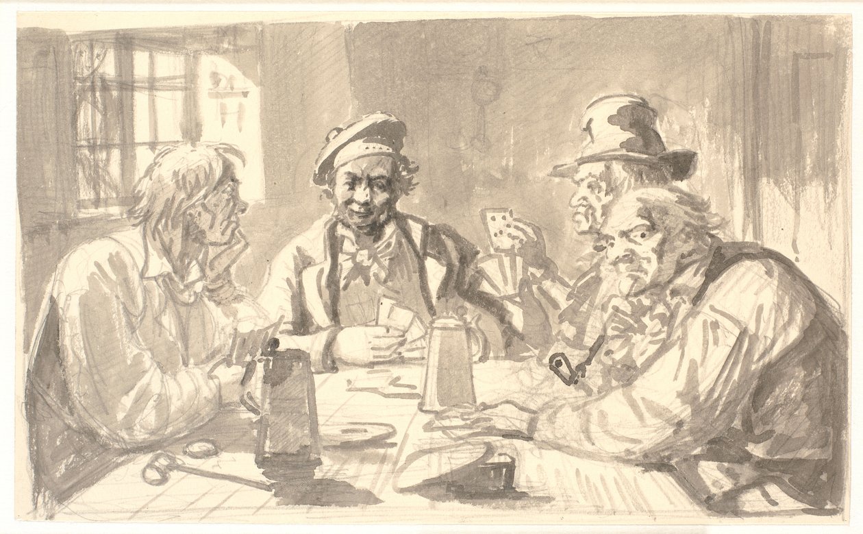 Kortspel i en krogkällare av Wilhelm Marstrand