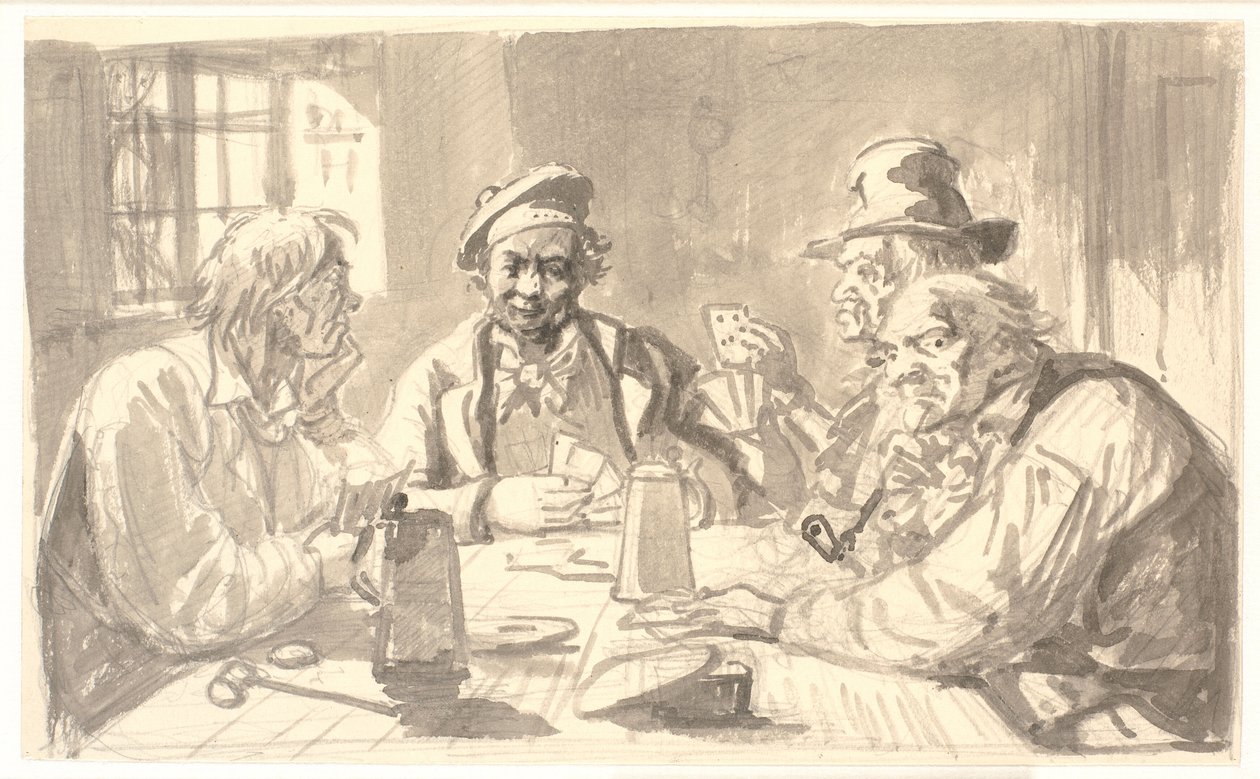 Kortspel i en krogkällare av Wilhelm Marstrand