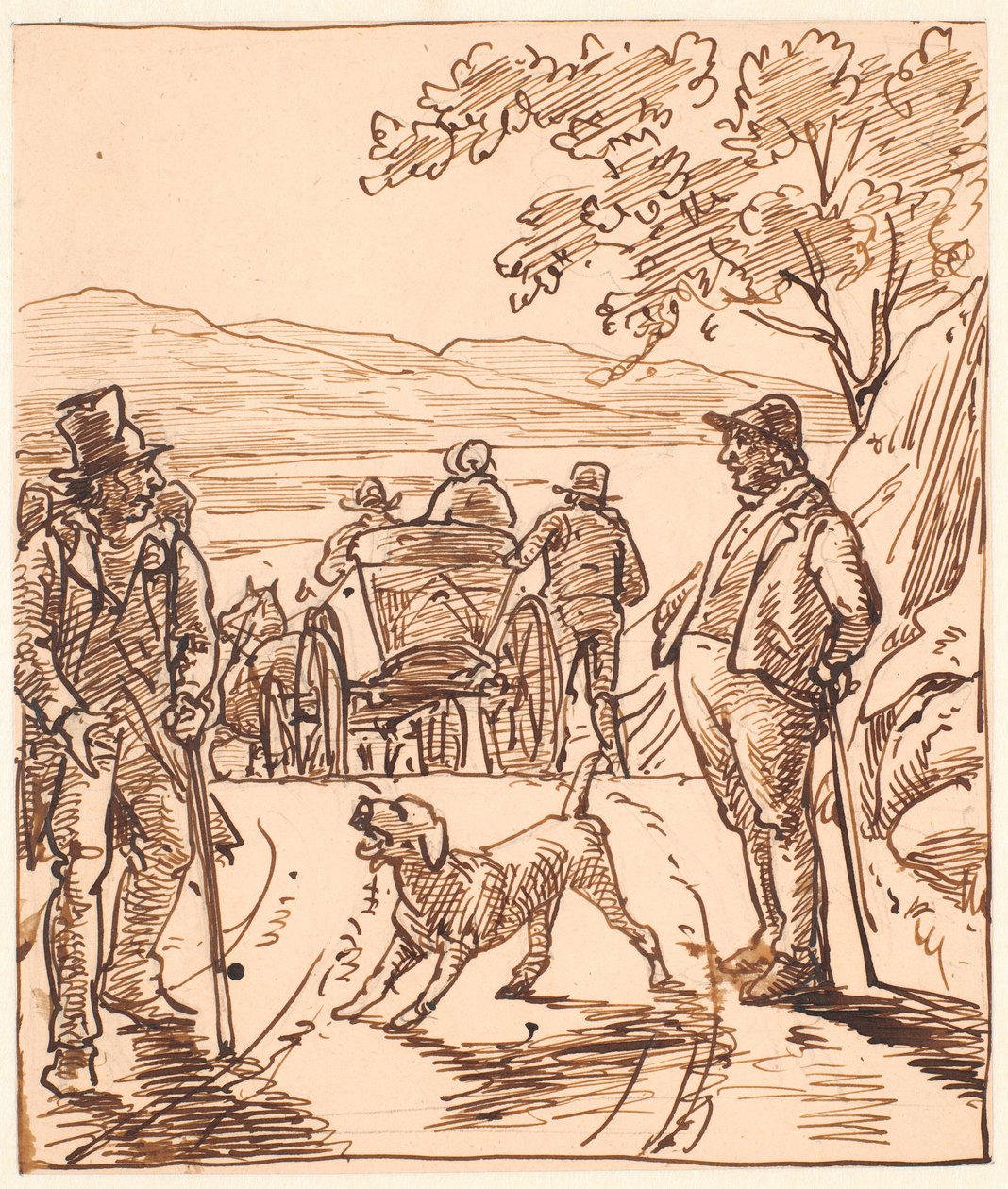 Landskap med Dalbonde och hantverkare av Wilhelm Marstrand