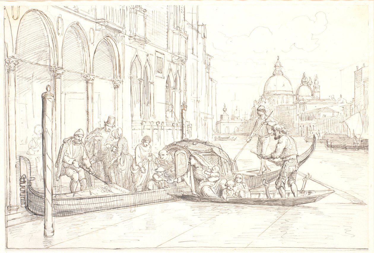 Landning vid Canal Grande i Venedig av Wilhelm Marstrand