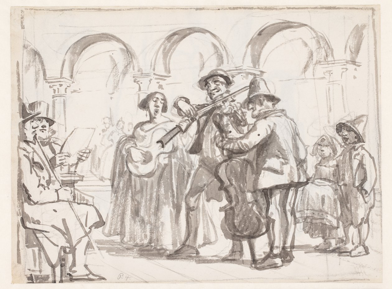 Musikern på Marcus Square, Venedig av Wilhelm Marstrand