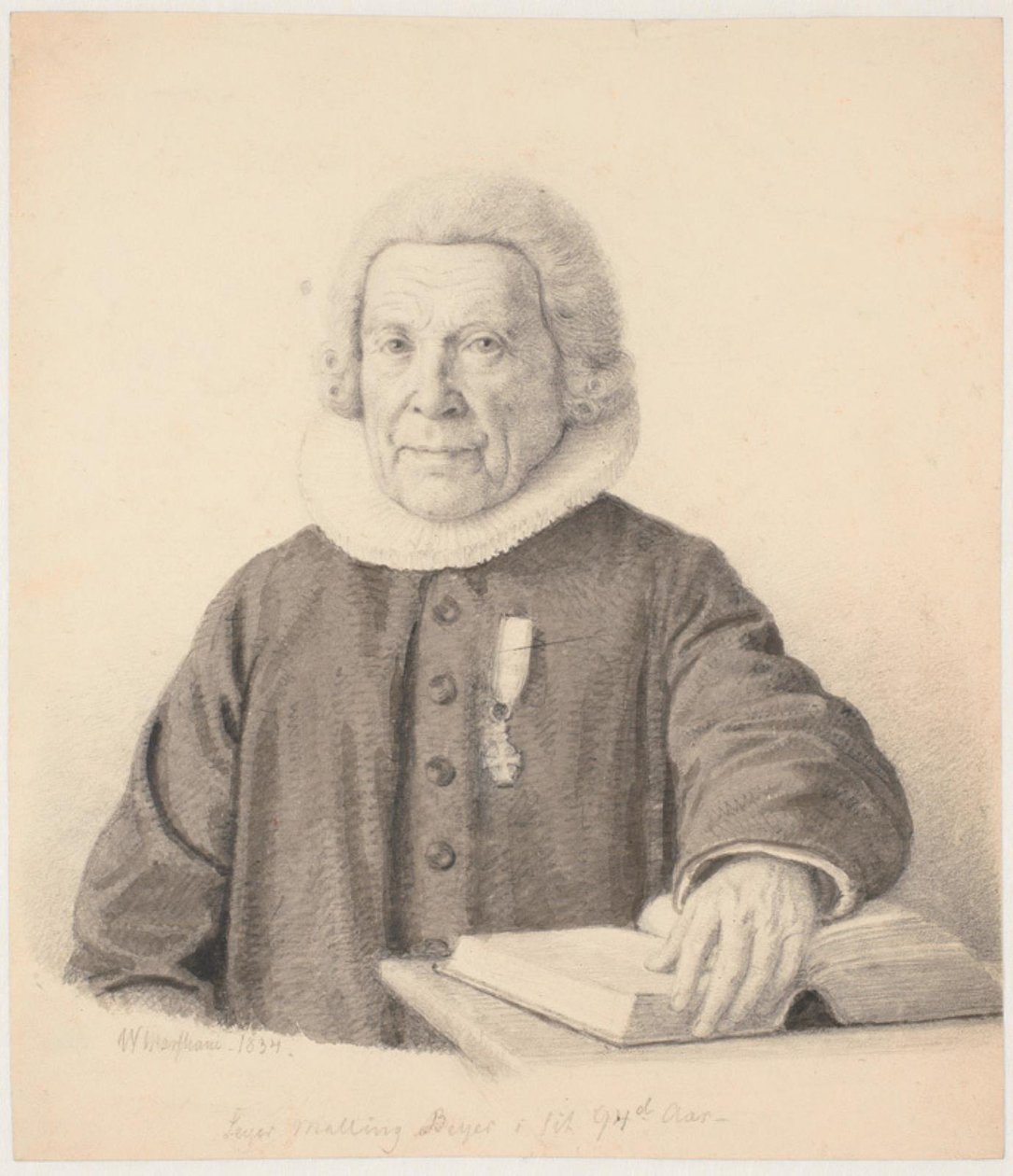 Pastor "Seyer Malling Beyer i sit 94de Aar" av Wilhelm Marstrand