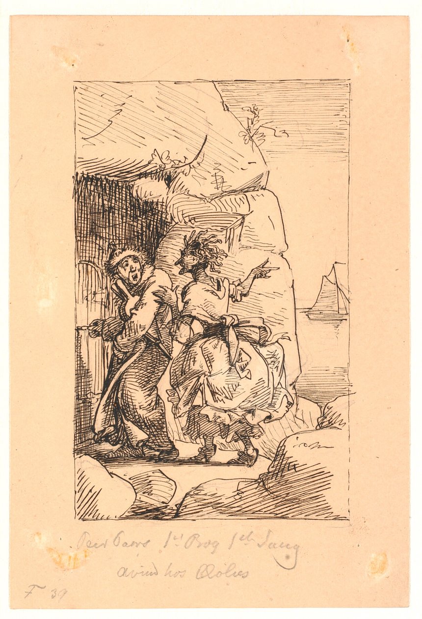 "Per Paars 1:a bok 1:a sången. Avund på Æolus av Wilhelm Marstrand