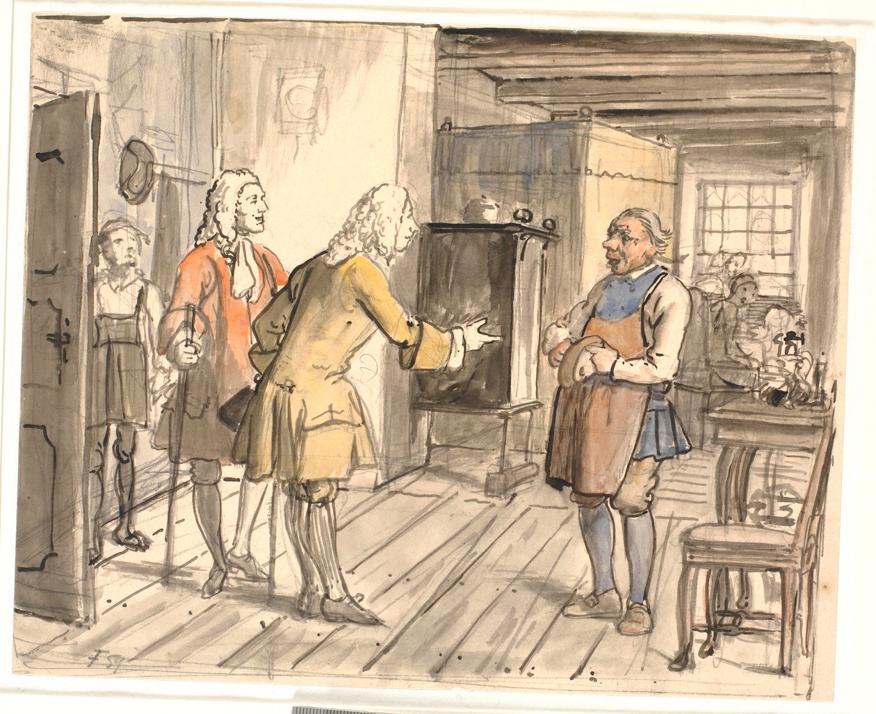 Rådmännens gratulationsbesök. (Den politiska kannan) av Wilhelm Marstrand