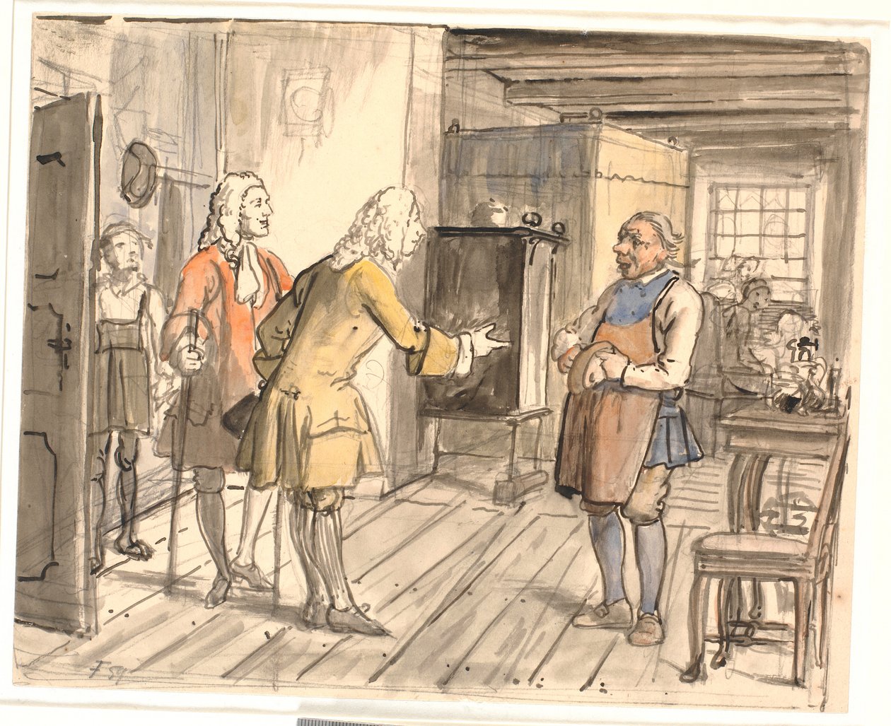 Rådmännens gratulationsbesök. (Den politiska kannan) av Wilhelm Marstrand